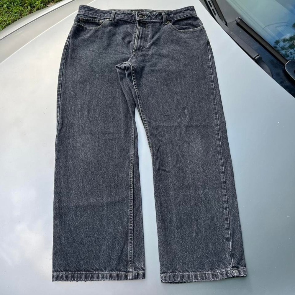 Vtg faded wide leg Van Heusen black denim jeans